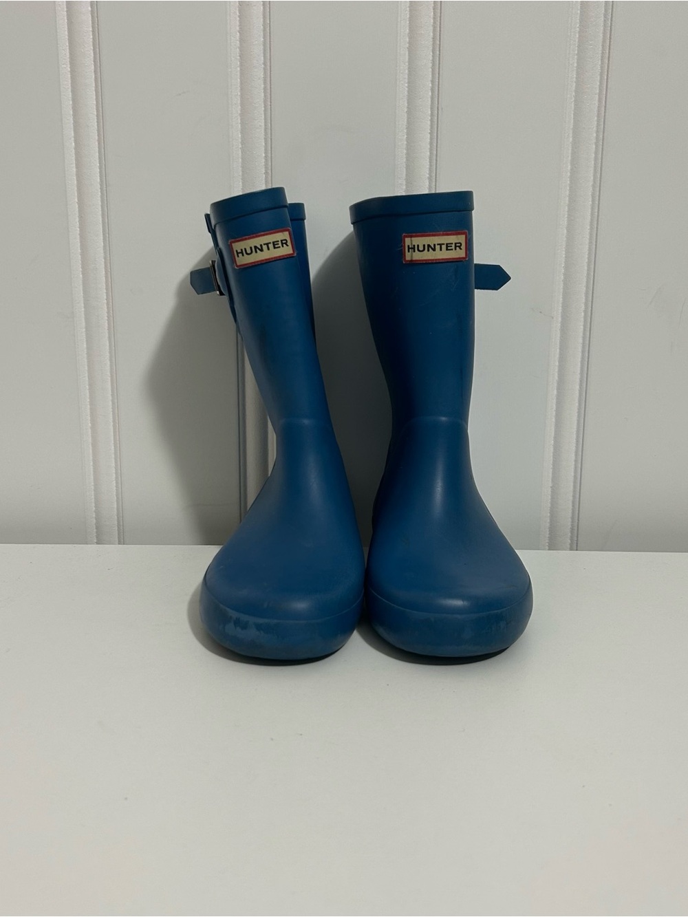 Hunter Blue Kids Tall Rain Boots
